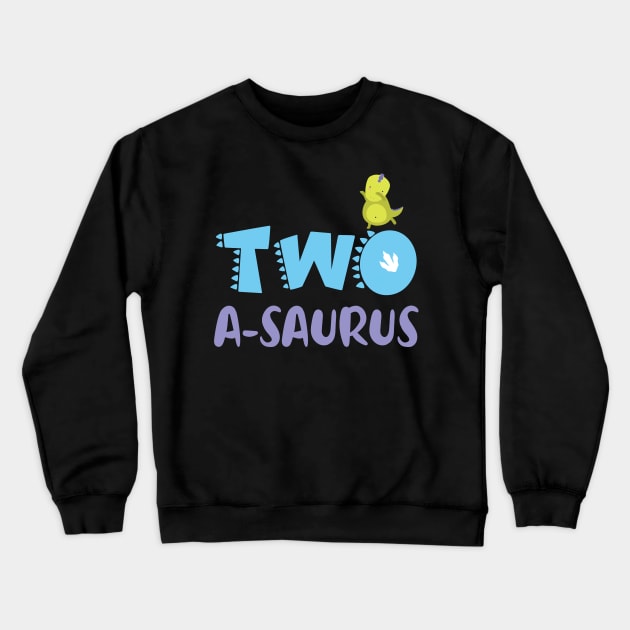 Family Dinosaur Matching 2nd Birthday Tee Two-A-Saurus Gift For Boys Kids toddlers Crewneck Sweatshirt by Patch Things All